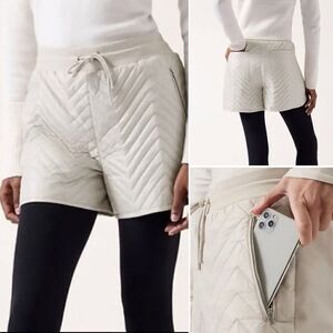 Athleta Quilted Cream Shorts